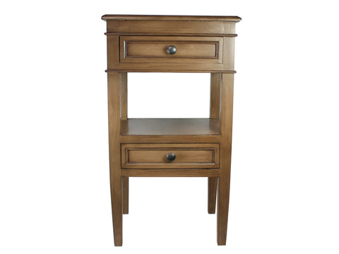 Urban Designs Erika 2-Drawer Middle Shelf Wooden Accent Side Table