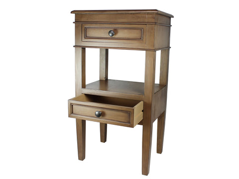 Urban Designs Erika 2-Drawer Middle Shelf Wooden Accent Side Table