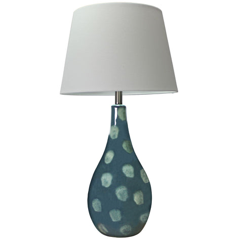 Urban Designs Malibu Ocean Waves 32" High Ceramic Table Lamp With Various Blue Hues and White Tapered Shade (Set of 2)
