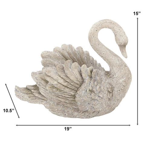 Urban Designs Swan Cast Stone Planter Garden Decor