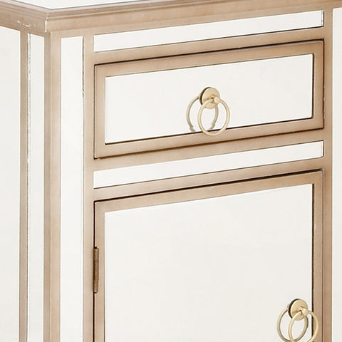 Urban Designs Gold Mirrored Cabinet Side Table