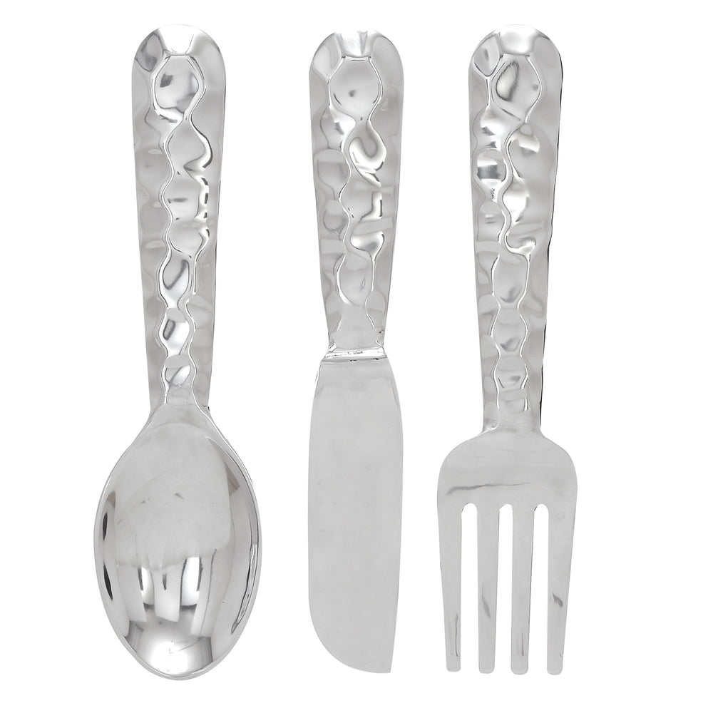 Urban Designs Kitchen Cutlery Metal Wall Decor - 3 Piece Set