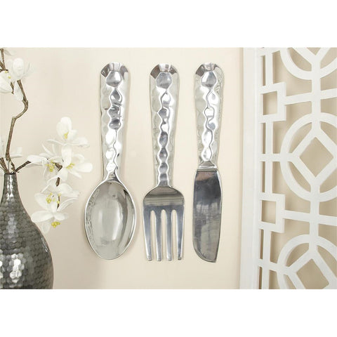Urban Designs Kitchen Cutlery Metal Wall Decor - 3 Piece Set