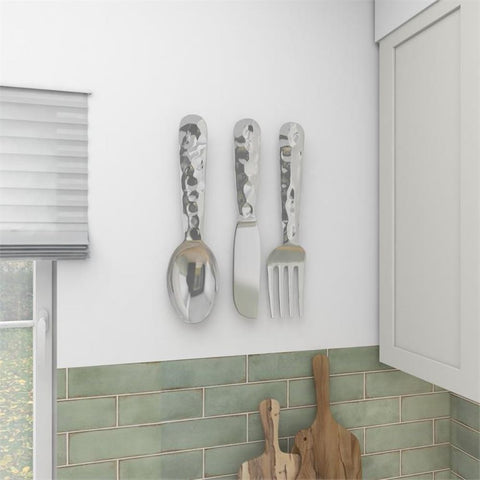 Urban Designs Kitchen Cutlery Metal Wall Decor - 3 Piece Set