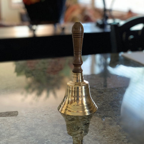 Urban Designs Handcrafted Engraved Antiqued Solid Brass 9-Inch Captain Bell