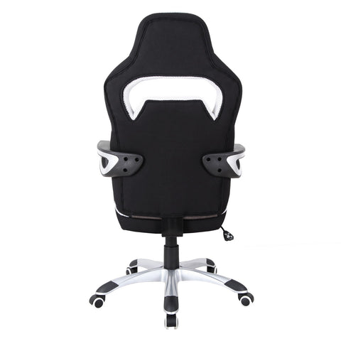 Urban Designs Ergonomic Upholstered Racing Style Home Office Chair - Grey Black