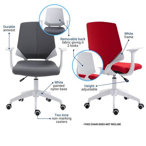 Urban Designs Two Looks Height Adjustable Mid Back Office Chair