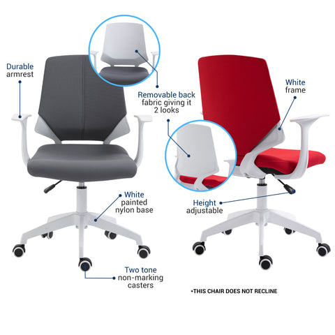 Urban Designs Two Looks Height Adjustable Mid Back Office Chair