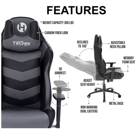 Urban Designs Chevron Ergonomic Racer Style Video Gaming Chair