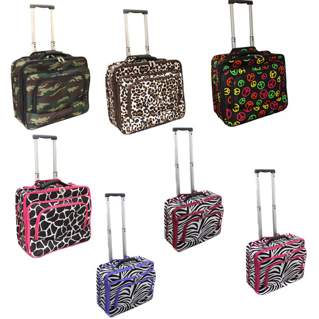 World Traveler Fashion Print Women's Rolling 17-inch Laptop Case
