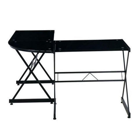 Urban Designs Black L-shaped Glass Computer Desk
