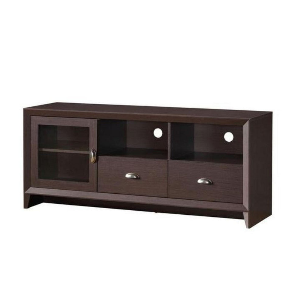 Urban Designs Modern TV Stand with Storage for TV Up To 60 - Wenge