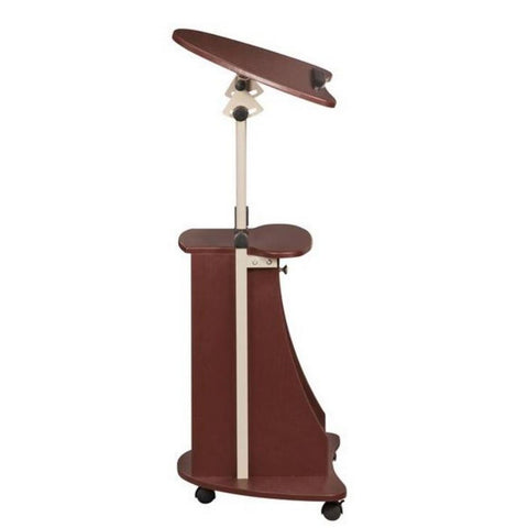 Urban Designs Sit-to-Stand Rolling Adjustable Laptop Cart With Storage - Chocolate