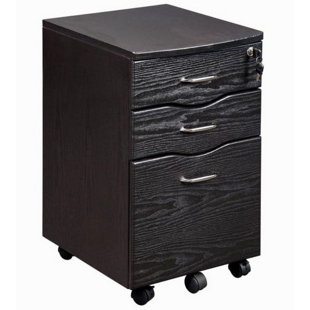 Urban Designs Rolling storage and File Cabinet - Espresso
