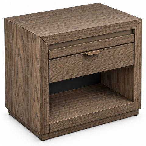 Urban Designs Urbana Modern 1-Drawer Wood Nightstand with Pull-Out Tray and Open Shelf