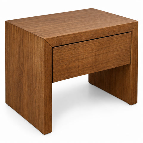Urban Designs Modern 1-Drawer Wood Nightstand with Open Base