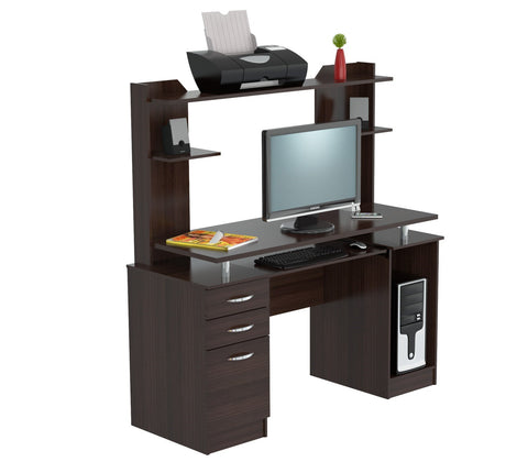 Inval Credenza/Computer Work center with Hutch - Espresso Wengue