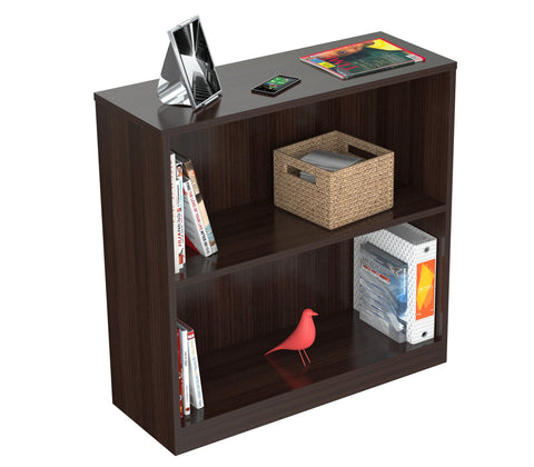 Inval Imported Modern Wooden 2-Shelf Bookcase/Hutch in Espresso