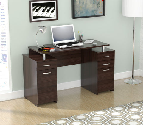 Inval Computer Desk with Four Drawers - Espresso Wengue