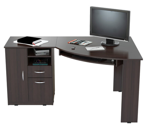 Inval Imported Wooden Computer Workstation Desk with Storage Drawers