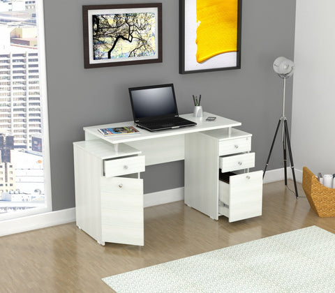 Inval Computer Desk - Laricina White