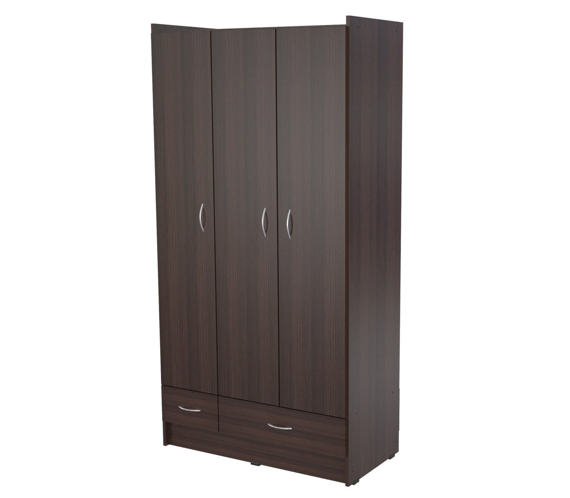 Inval America Imported Wooden 72" 3-Door Bedroom Armoire - Espresso