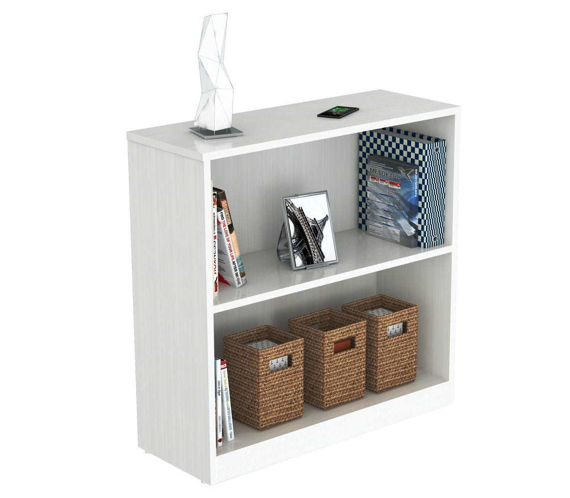 Inval Imported Modern Wooden 2-Shelf Bookcase/Hutch in White