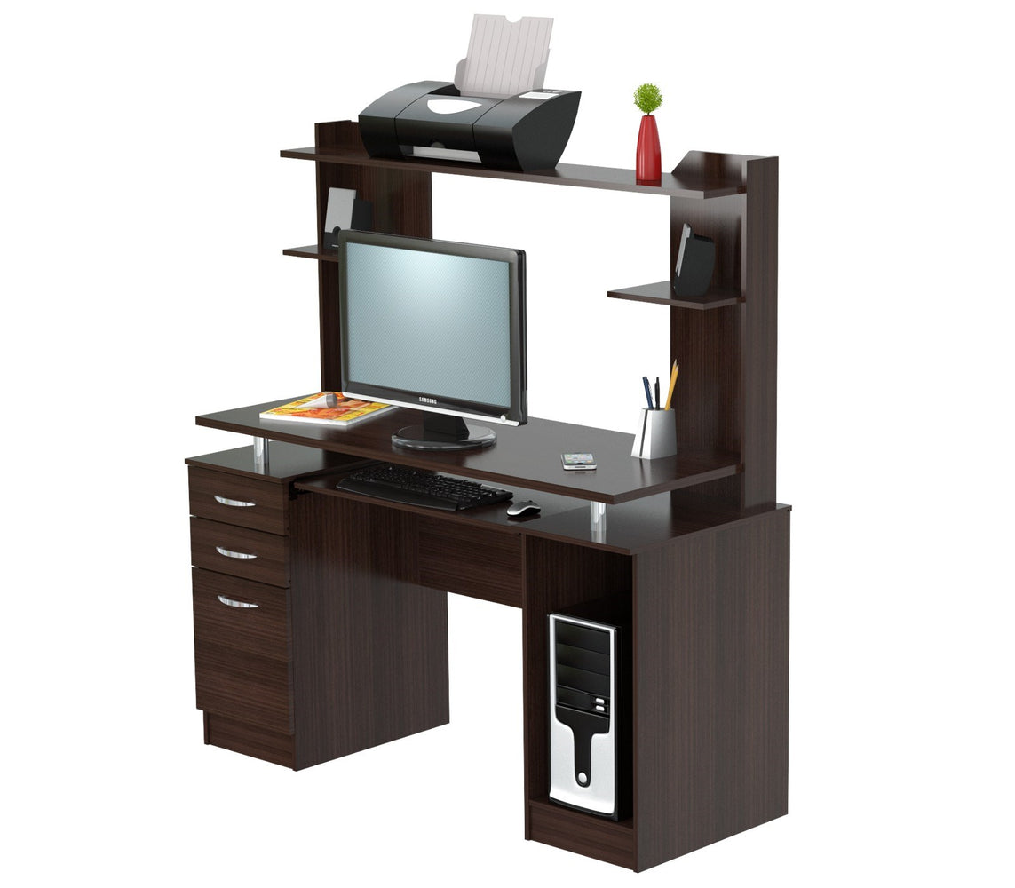 Inval Credenza/Computer Work center with Hutch - Espresso Wengue