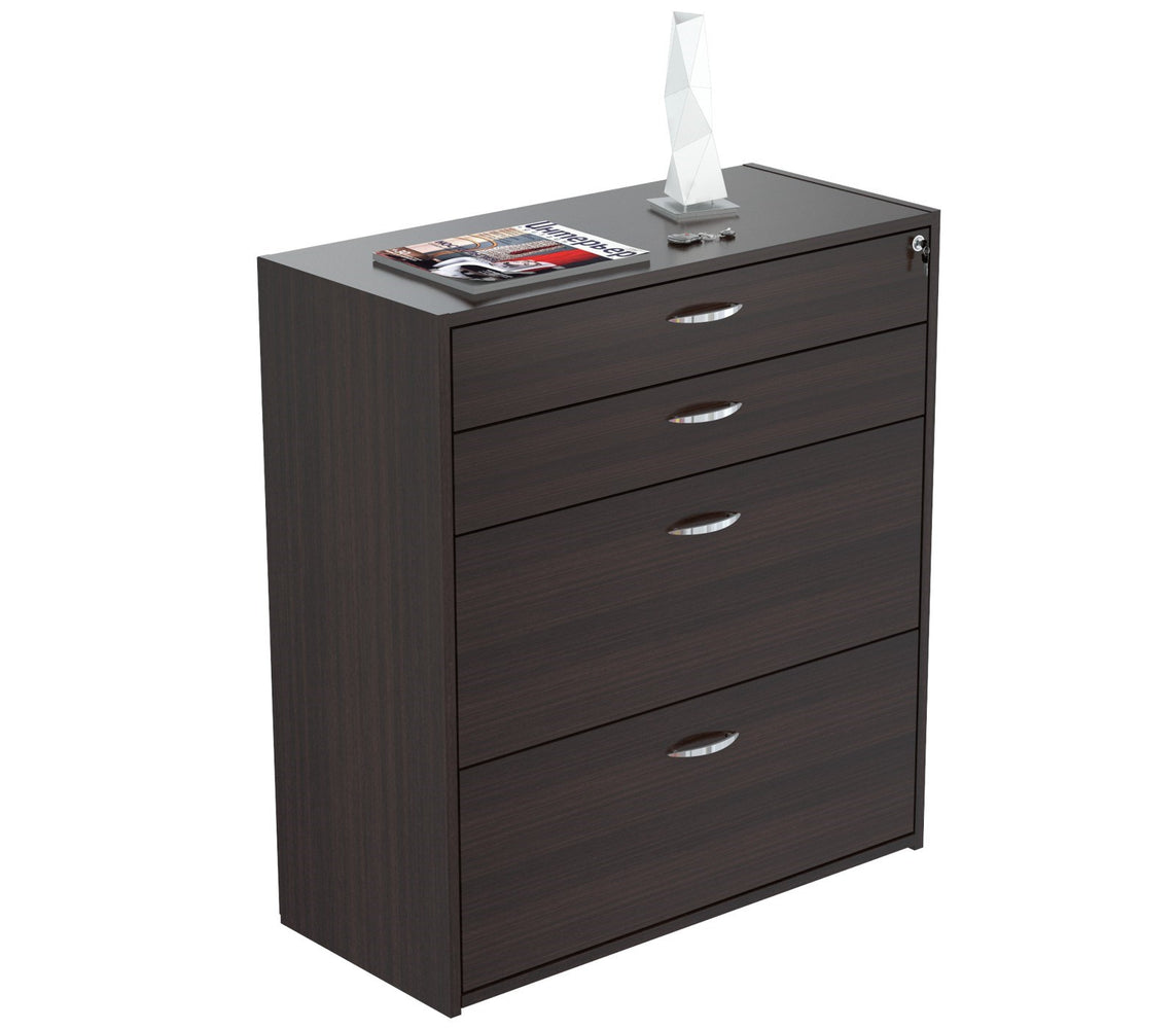 Inval Four Drawer Storage/Filing Cabinet - Espresso Wengue