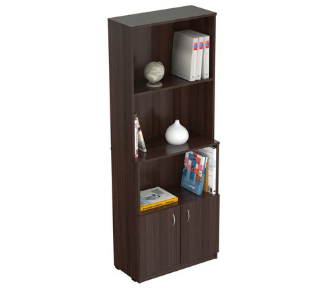 Inval Bookcase with Storage Area - Espresso Wengue