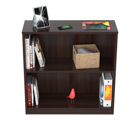 Inval Imported Modern Wooden 2-Shelf Bookcase/Hutch in Espresso