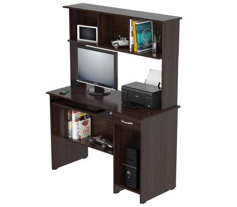 Inval Computer Work Center with Hutch - Espresso Wengue