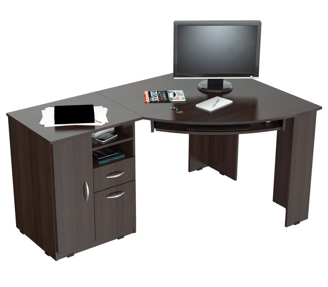 Inval Imported Wooden Computer Workstation Desk with Storage Drawers