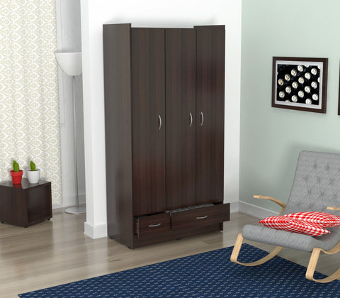 Inval America Imported Wooden 72" 3-Door Bedroom Armoire - Espresso