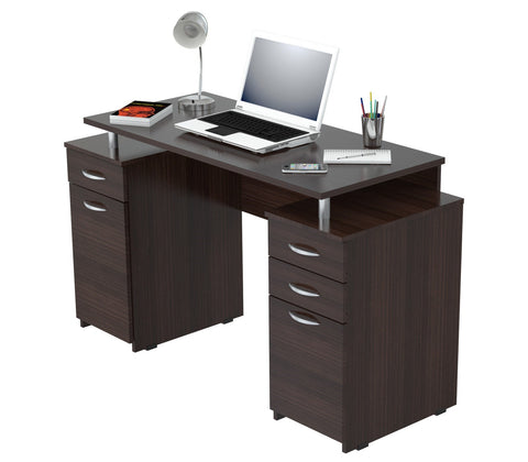 Inval Computer Desk with Four Drawers - Espresso Wengue