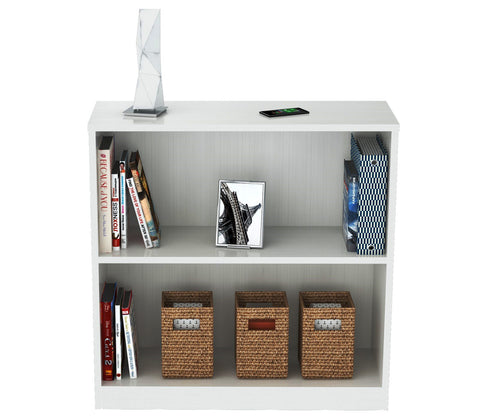 Inval Imported Modern Wooden 2-Shelf Bookcase/Hutch in White