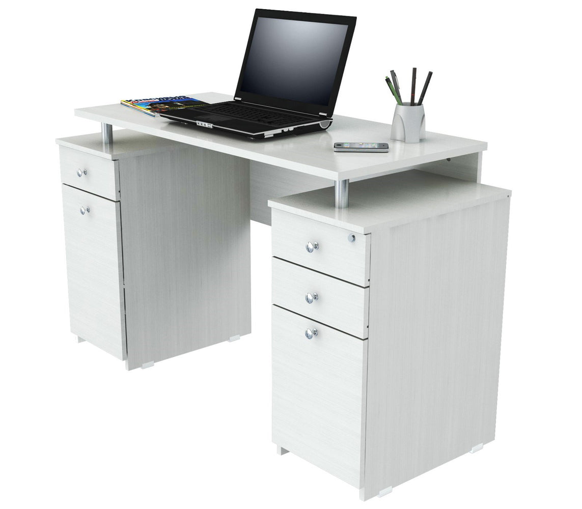 Inval Computer Desk - Laricina White