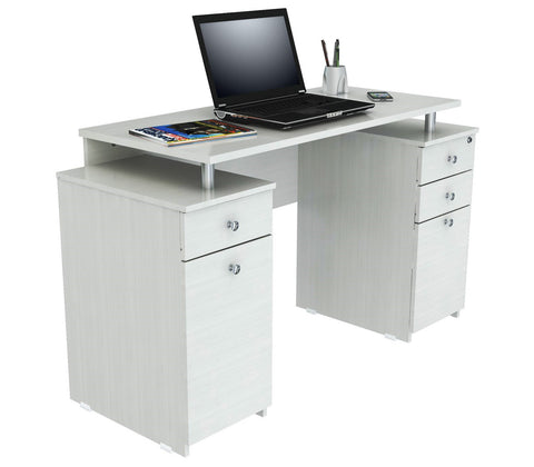 Inval Computer Desk - Laricina White