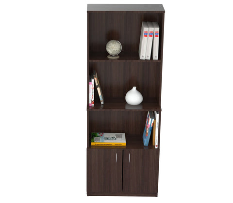 Inval Bookcase with Storage Area - Espresso Wengue