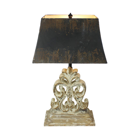 Urban Designs Vintage Heavily Distressed Fir Wood Table Lamp