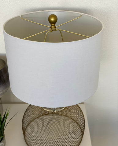 Urban Designs Eugenia Golden Metal Cage Table Lamp