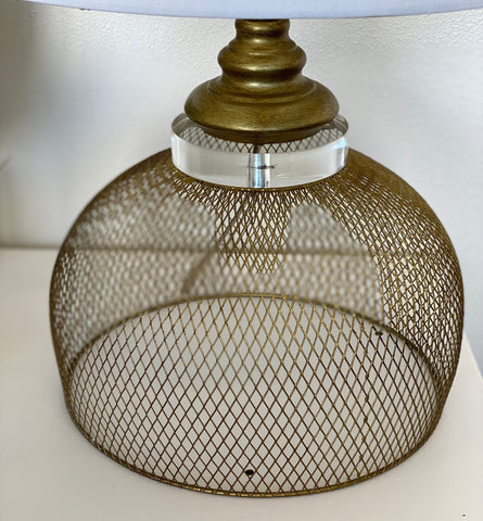 Urban Designs Eugenia Golden Metal Cage Table Lamp
