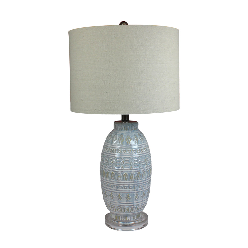 Urban Designs Rocco Grey Glazed Ceramic Handcrafted Table Lamp