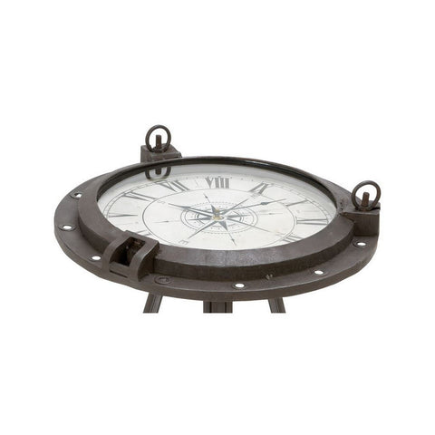 Urban Designs Industrial Metal Round Clock Coffee Table