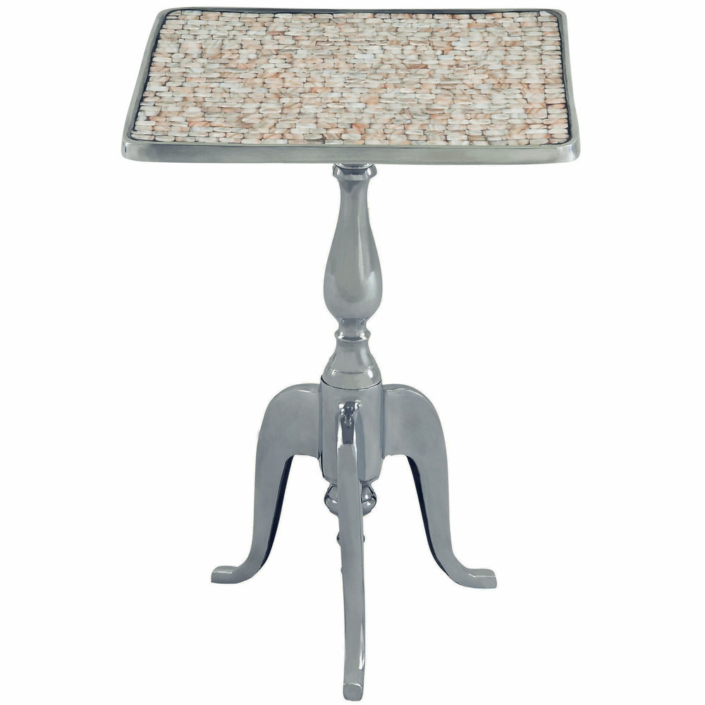 Urban Designs Aluminum Mother of Pearl Inlay Accent Table