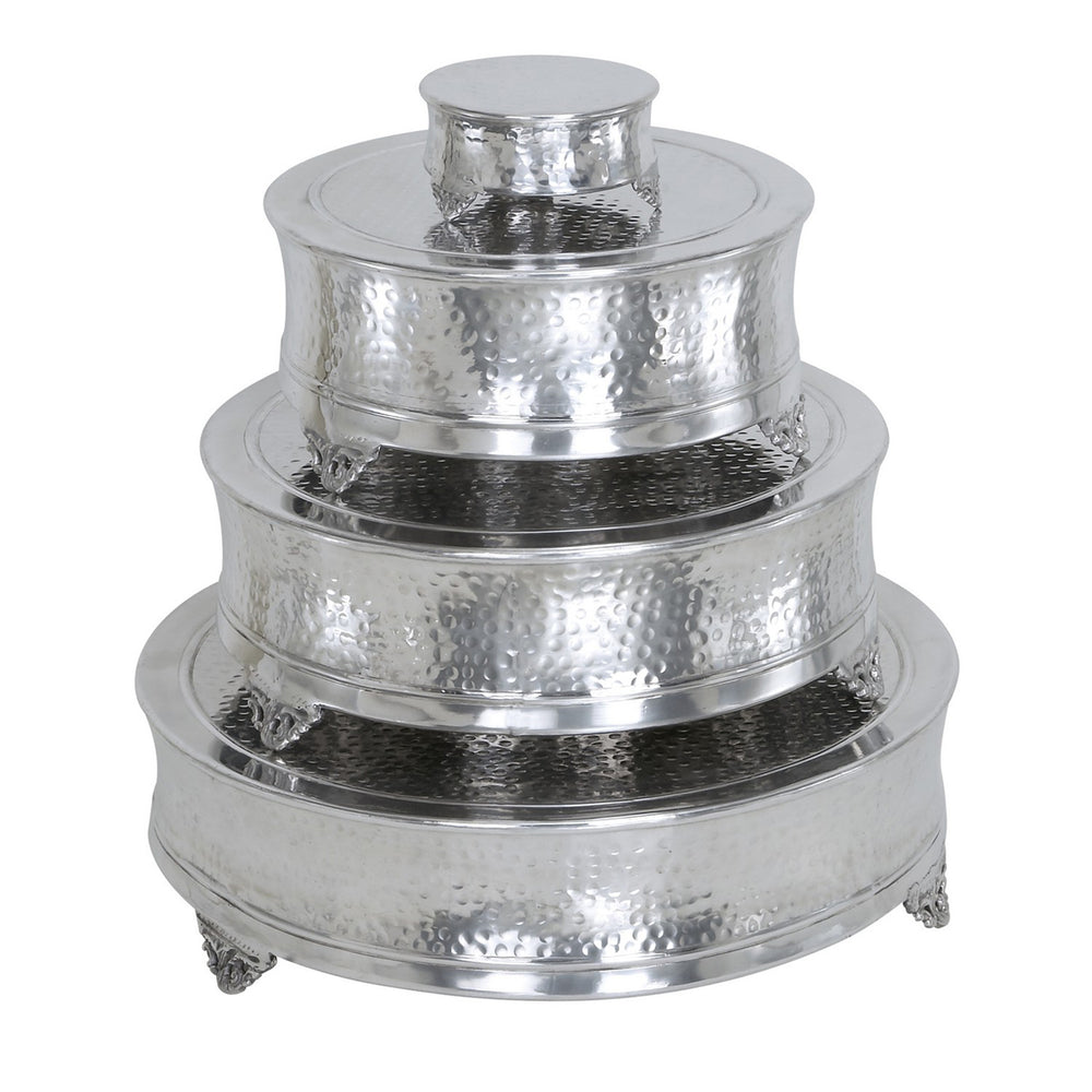 Urban Designs Event Essentials Round Dimpled Wedding Cake Stands - 4-Piece Set