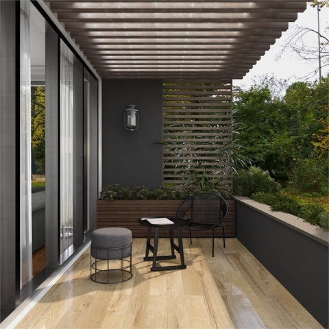 Urban Designs Indoor and Outdoor Round Metal Fabric Ottoman Stool - Dark Grey