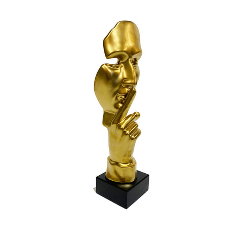 Urban Designs Modern Abstract Tabletop Sculpture Bust Decor - Gold