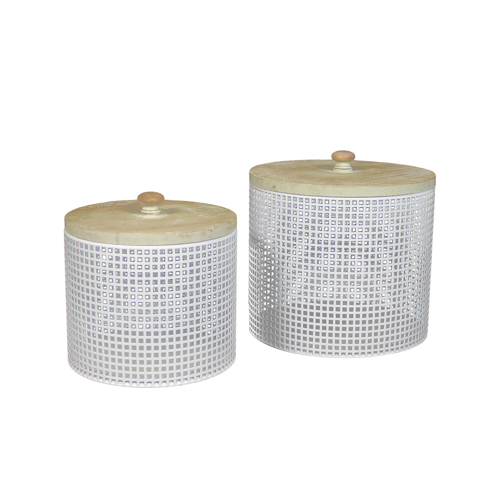 Urban Designs Iron Mesh Decorative Canisters - 2 Piece Set