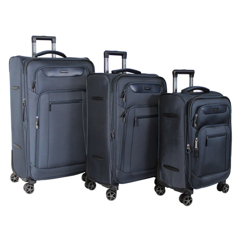 Dejuno Executive 3-Piece Spinner Luggage Set with USB Port